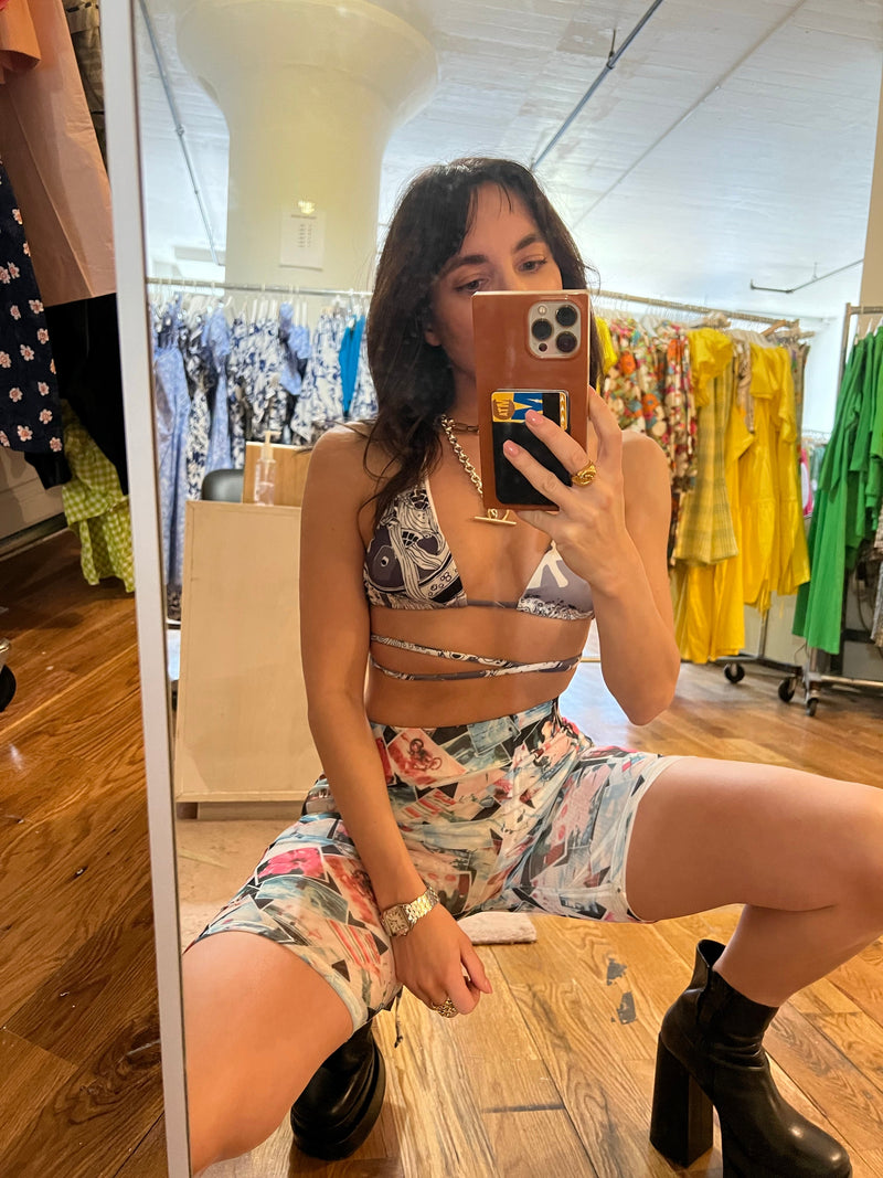 String Bikini Top - Graphic Parade Swim WRAY 